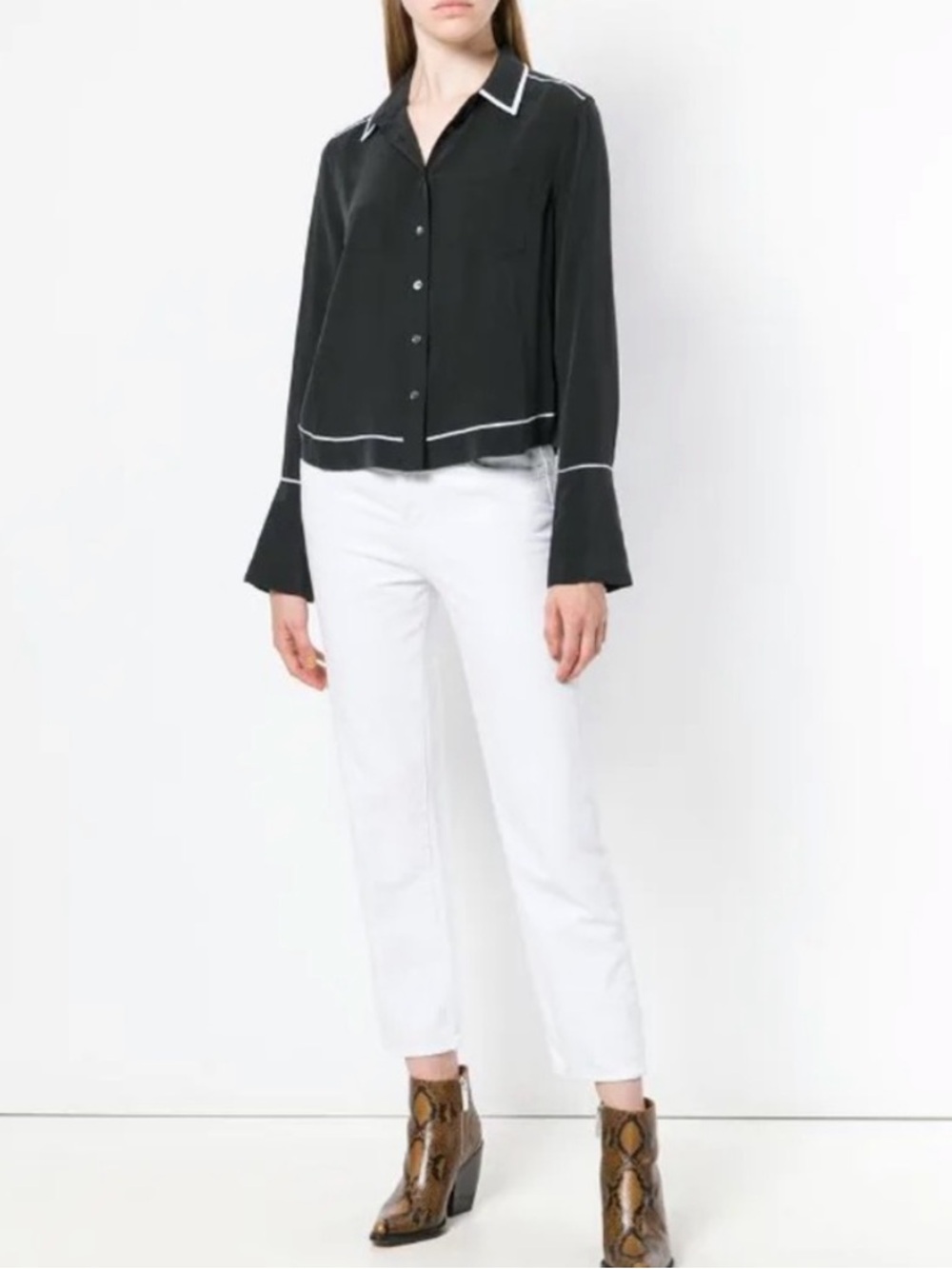 Women's Equipment Femme  Silk Blouse Shirt Sz xs Black